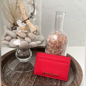 Michael Kors card case hot pink